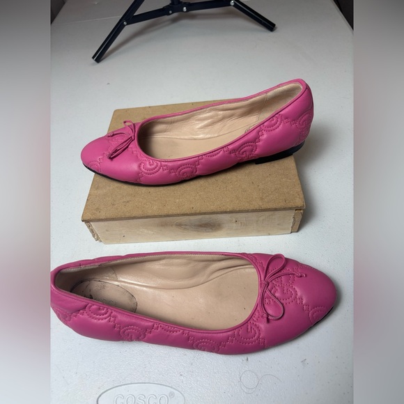 Women’s Gucci Pink Quilted  Nappa Leather Ballet Flats/Shoes Sz 39.5 / US 9.5 - Picture 14 of 14